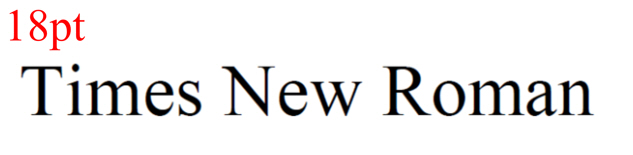 18pt Times New Roman Font Set